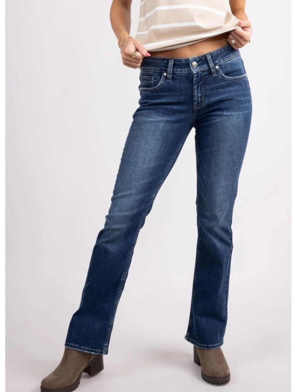 Vintage Silver Jeans Suki Slim Boot Tall Dark Wash Low Rise 32x34 Womens Y2k